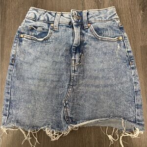 Wild Fable Light Blue Distressed Denim Mini Skirt